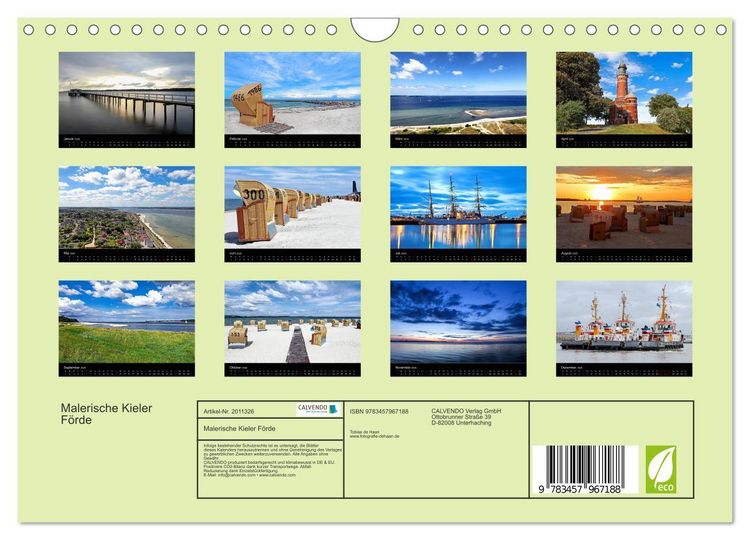 Produktbild: Malerische Kieler F&ouml;rde (Wandkalender 2026 DIN A4 quer), CALVENDO Monatskalender