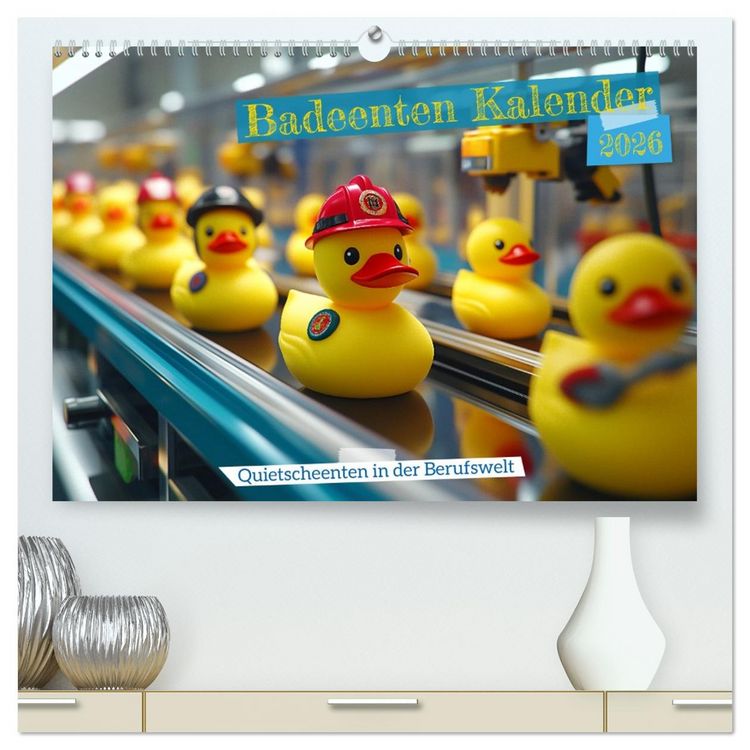 Produktbild: Badeenten Kalender - Quietscheenten in der Berufswelt (hochwertiger Premium Wandkalender 2026 DIN A2 quer), Kunstdruck in Hochglanz