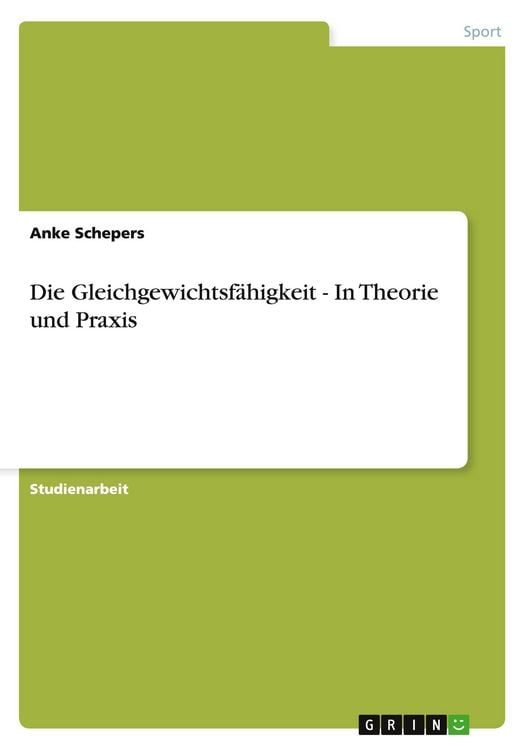 Produktbild: Die Gleichgewichtsf&auml;higkeit - In Theorie und Praxis