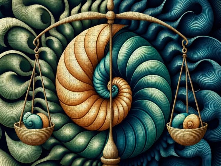 Produktbild: CALVENDO Puzzle Sternzeichen Waage der Spiralen | 1000 Teile Lege-Gr&ouml;&szlig;e 64x48cm Foto-Puzzle f&uuml;r gl&uuml;ckliche Stunden