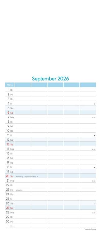 Produktbild: Kreativ-Kalender Familienplaner 2026 - 5 Spalten - 19,5x45 cmFoto, Malen, Basteln - datiert - Kreativkalender - Foto-Kalender - Familienkalender - Wan