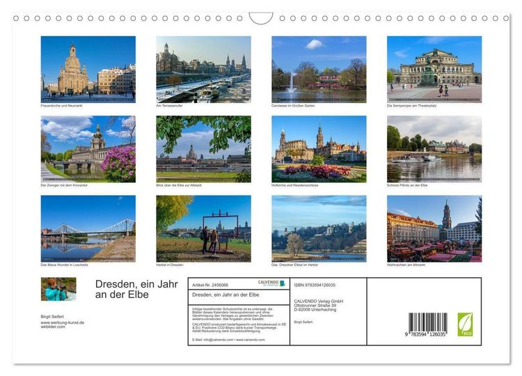 Produktbild: Dresden, ein Jahr an der Elbe (Wandkalender 2027 DIN A3 quer), CALVENDO Monatskalender