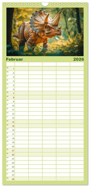 Produktbild: Familienplaner 2026 - Giganten der Urzeit mit 5 Spalten (Wandkalender, 21 x 45 cm) CALVENDO