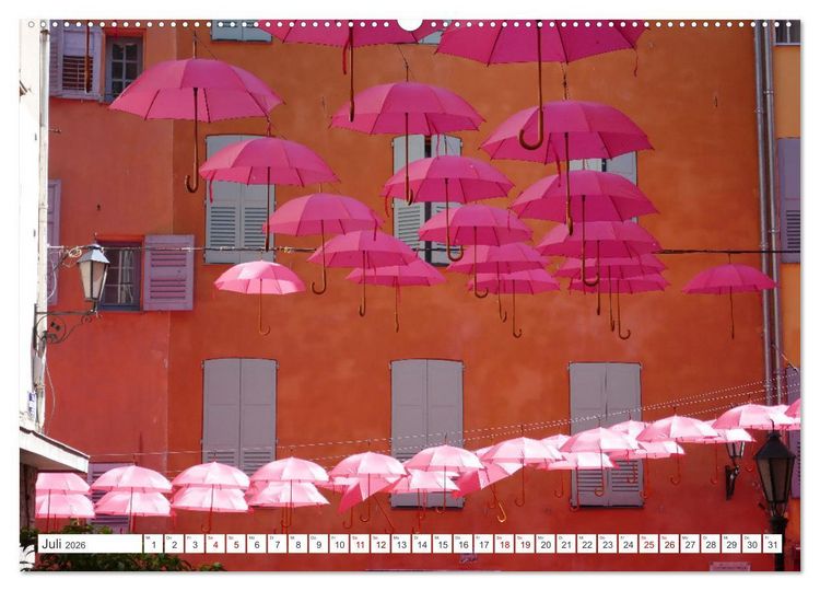 Produktbild: Umbrella Skies - Farbenfrohe Schirme (hochwertiger Premium Wandkalender 2026 DIN A2 quer), Kunstdruck in Hochglanz
