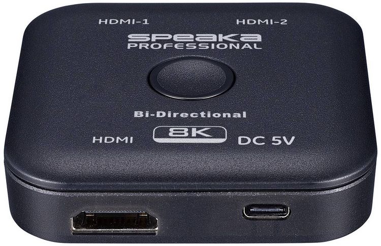 Produktbild: SpeaKa Professional SP-11990132 2 Port HDMI-Switch UHD 8K @ 60 Hz bidirektional verwendbar 7680 x 4320 Pixel