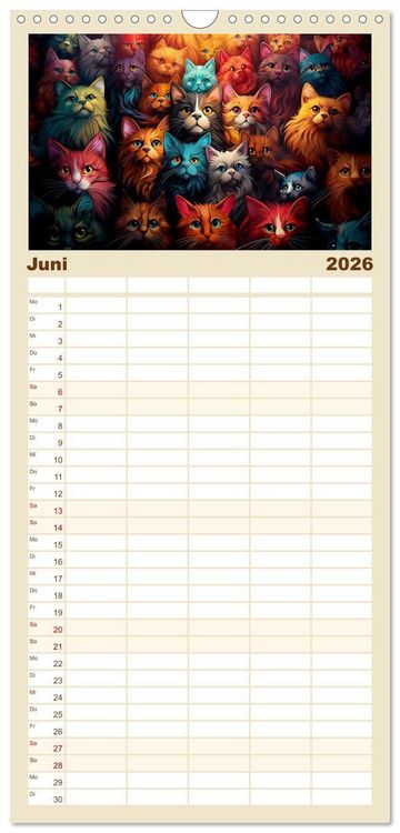 Produktbild: Familienplaner 2026 - Gruppentreffen mit 5 Spalten (Wandkalender, 21 x 45 cm) CALVENDO