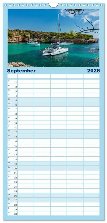 Produktbild: Familienplaner 2026 - Mallorca - Ahoi mit 5 Spalten (Wandkalender, 21 x 45 cm) CALVENDO