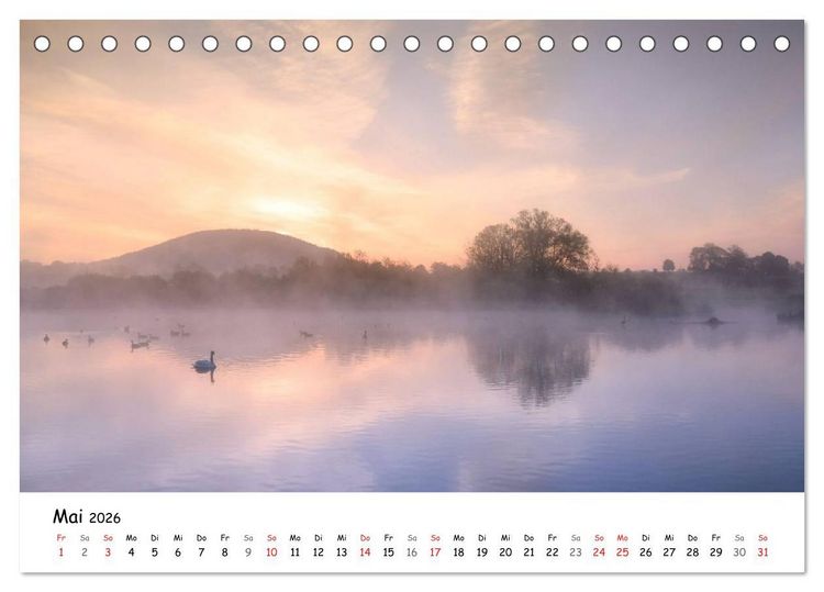 Produktbild: Morgendliche Stimmungen in Nordhessen (Tischkalender 2026 DIN A5 quer), CALVENDO Monatskalender
