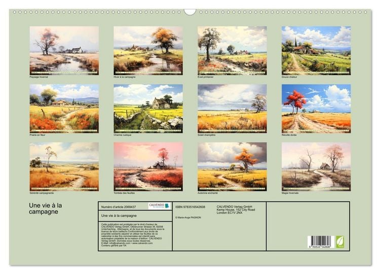 Produktbild: Une vie &agrave; la campagne (Calendrier mural 2026 DIN A2 vertical), CALVENDO calendrier mensuel