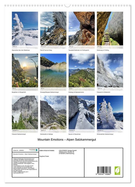 Produktbild: Mountain Emotions &ndash; Alpen Salzkammergut (hochwertiger Premium Wandkalender 2026 DIN A2 hoch), Kunstdruck in Hochglanz