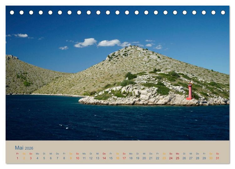 Produktbild: Kroatische Inseln - Mit dem Motorsegler unterwegs in der Kvarner Bucht (Tischkalender 2026 DIN A5 quer), CALVENDO Monatskalender