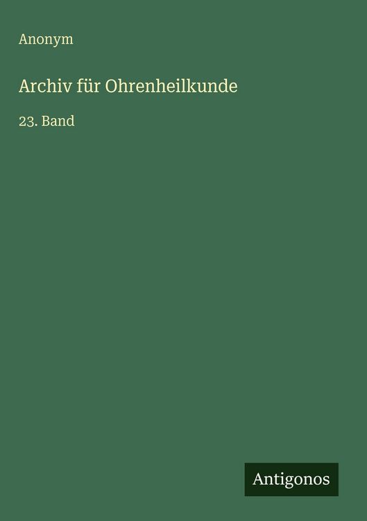 Produktbild: Archiv f&uuml;r Ohrenheilkunde