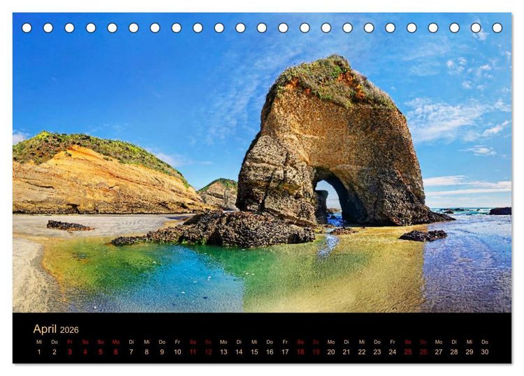 Produktbild: S&uuml;dseetraum Neuseeland (Tischkalender 2026 DIN A5 quer), CALVENDO Monatskalender
