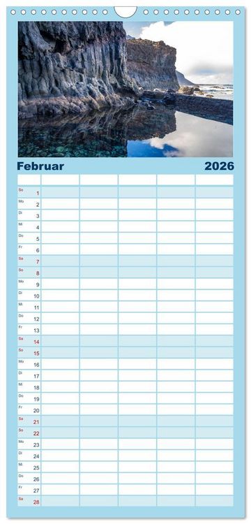 Produktbild: Familienplaner 2026 - Kanarische Inseln - El Hierro mit 5 Spalten (Wandkalender, 21 x 45 cm) CALVENDO
