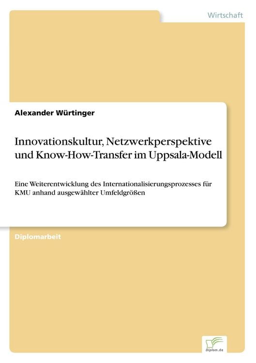 Produktbild: Innovationskultur, Netzwerkperspektive und Know-How-Transfer im Uppsala-Modell