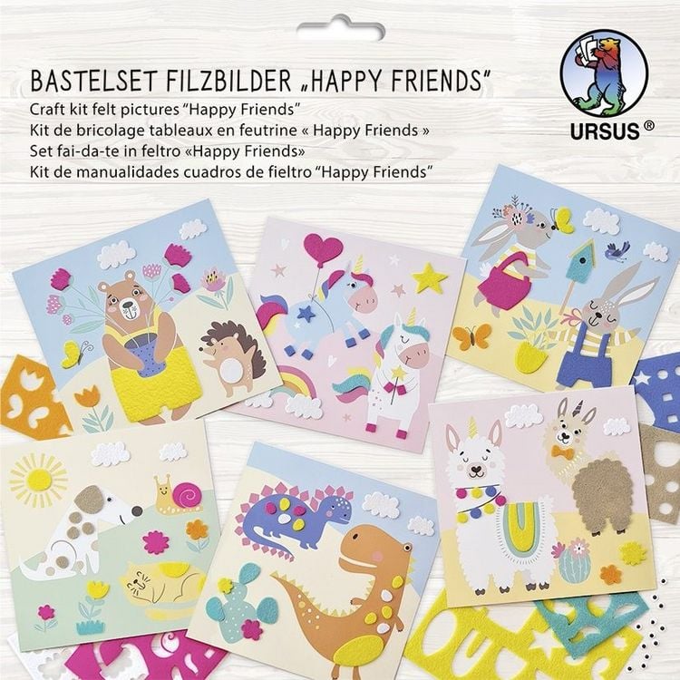 Produktbild: URSUS Kinder-Bastelsets Bastelset Filzbilder Happy friends