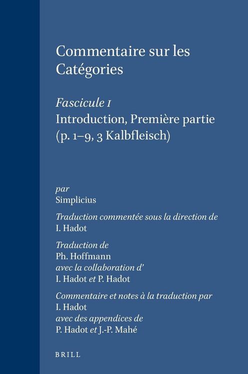 Produktbild: Commentaire sur les Cat&eacute;gories