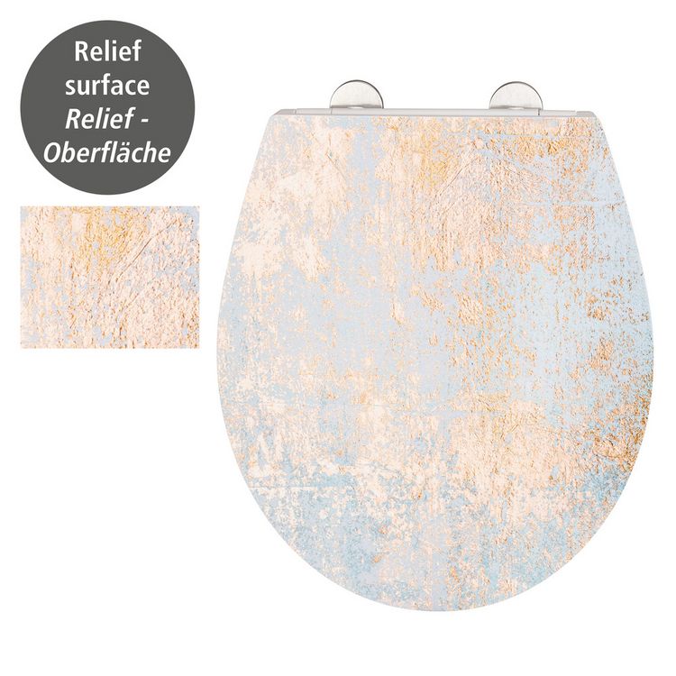 Produktbild: Premium WC-Sitz Mod. Agate mit Relief, aus antibakteriellem Duroplast