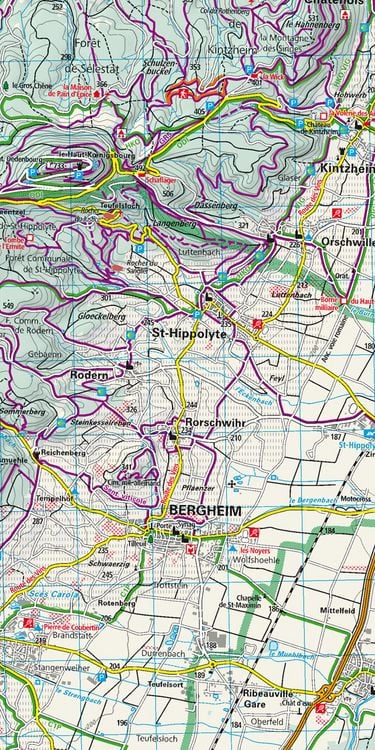Produktbild: K&uuml;mmerly+Frey Outdoorkarte Elsass, Colmar, S&eacute;lestat 1:50.000