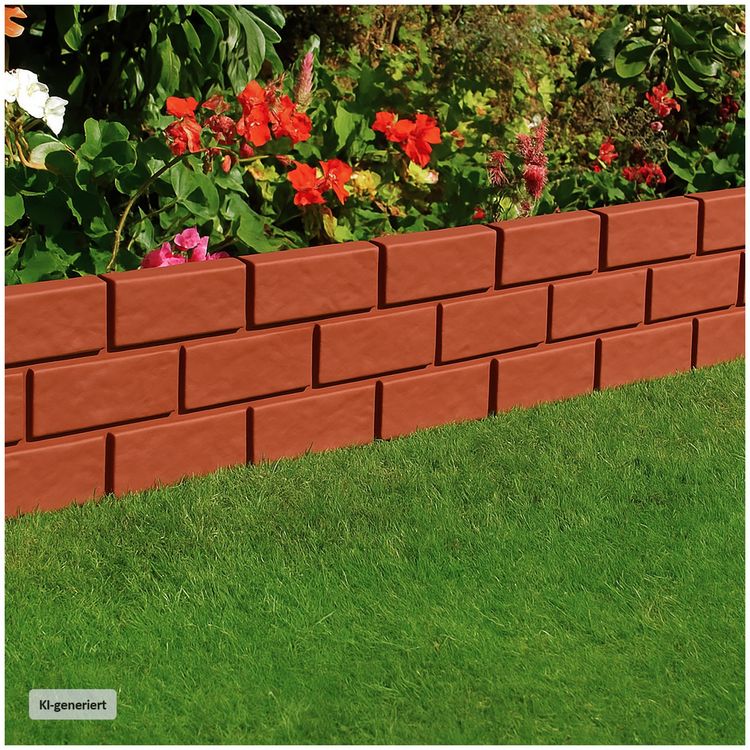 Produktbild: HTI-Living Beetumrandung 4er Set Kunststoff Steinoptik Stecksystem Gesamtl&auml;nge 180 cm