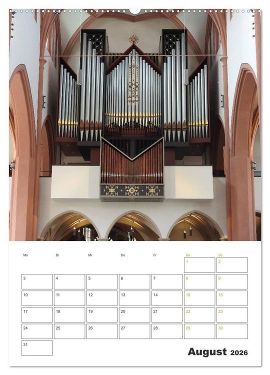 Produktbild: Orgeln zum Verlieben! (Wandkalender 2026 DIN A2 hoch), CALVENDO Monatskalender