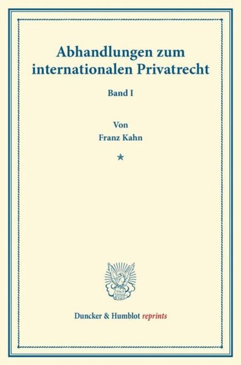 Produktbild: Abhandlungen zum internationalen Privatrecht.