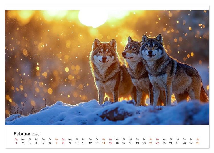 Produktbild: Im Reich der W&ouml;lfe (Tischkalender 2026 DIN A5 quer), CALVENDO Monatskalender