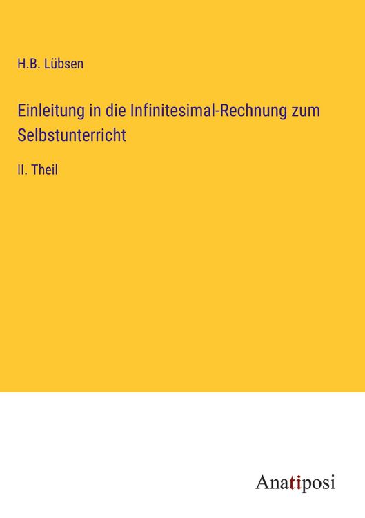 Produktbild: Einleitung in die Infinitesimal-Rechnung zum Selbstunterricht