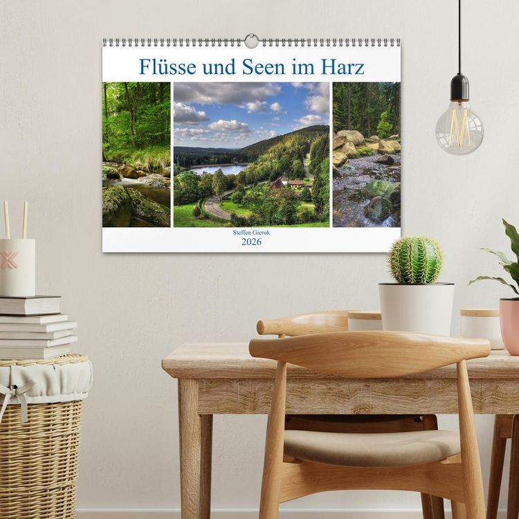 Produktbild: Fl&uuml;sse und Seen im Harz (Wandkalender 2026 DIN A3 quer), CALVENDO Monatskalender