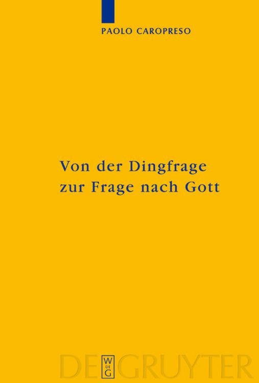 Produktbild: Von der Dingfrage zur Frage nach Gott