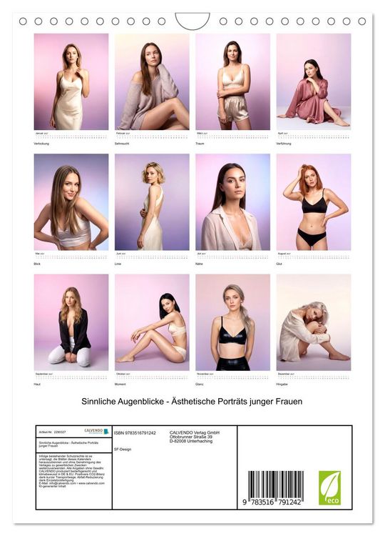 Produktbild: Sinnliche Augenblicke - &Auml;sthetische Portr&auml;ts junger Frauen (Wandkalender 2027 DIN A4 hoch), CALVENDO Monatskalender