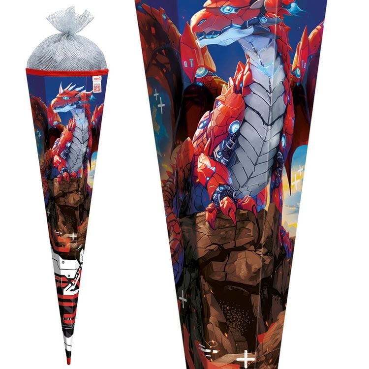 Produktbild: Motivschult&uuml;te 85 cm, Robo Drache, Silbert&uuml;ll