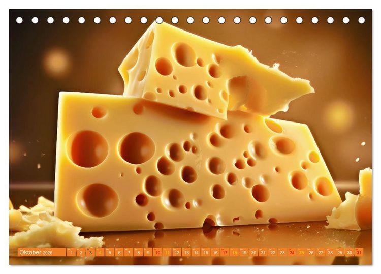 Produktbild: Gourmet K&auml;se - und Weingenuss (Tischkalender 2026 DIN A5 quer), CALVENDO Monatskalender