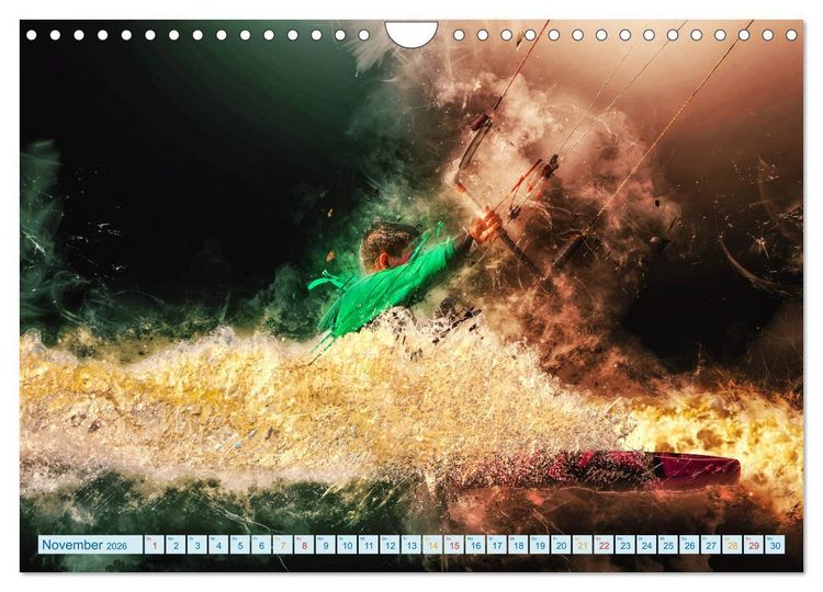 Produktbild: Kitesurfen extrem cool (Wandkalender 2026 DIN A4 quer), CALVENDO Monatskalender
