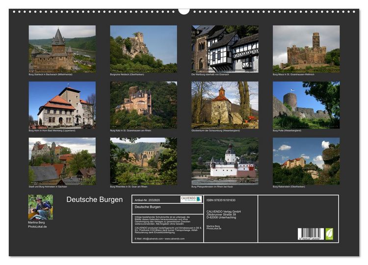 Produktbild: Deutsche Burgen (Wandkalender 2026 DIN A2 quer), CALVENDO Monatskalender