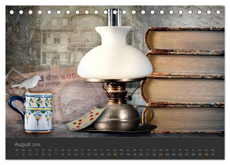 Produktbild: Patchwork - Vintage Impressionen (Tischkalender 2026 DIN A5 quer), CALVENDO Monatskalender