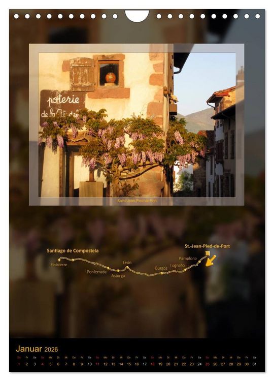 Produktbild: Jakobsweg - Camino Franc&eacute;s (Wandkalender 2026 DIN A4 hoch), CALVENDO Monatskalender