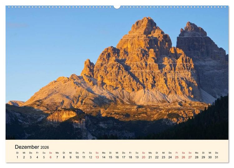 Produktbild: Sextner Dolomiten (hochwertiger Premium Wandkalender 2026 DIN A2 quer), Kunstdruck in Hochglanz