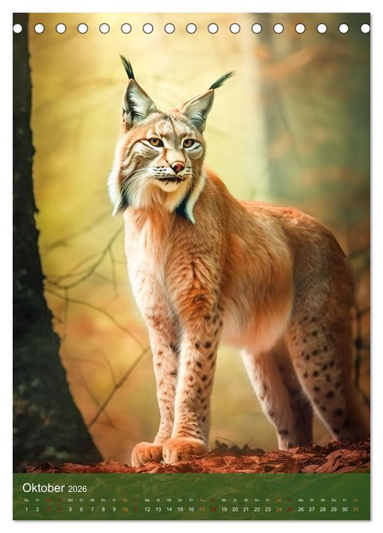 Produktbild: Wilde Raubkatzen (Tischkalender 2026 DIN A5 hoch), CALVENDO Monatskalender