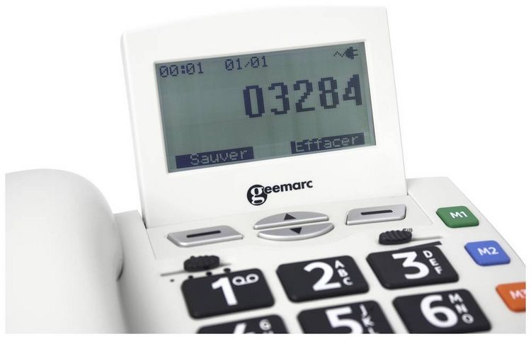 Produktbild: Geemarc Pack SERENTIES Schnurgebundenes Seniorentelefon Fallband-Sensor Beleuchtetes Display Wei&szlig;