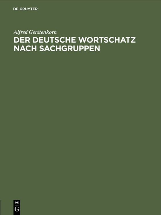 Produktbild: Der deutsche Wortschatz nach Sachgruppen