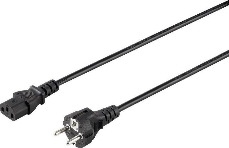 Produktbild: Sygonix SY-5042694 Kaltger&auml;te Anschlusskabel Schwarz 1.50m