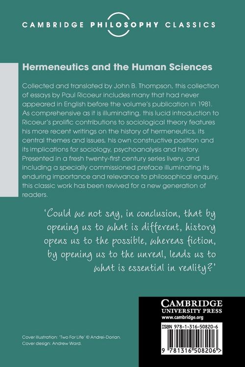 Produktbild: Hermeneutics and the Human Sciences