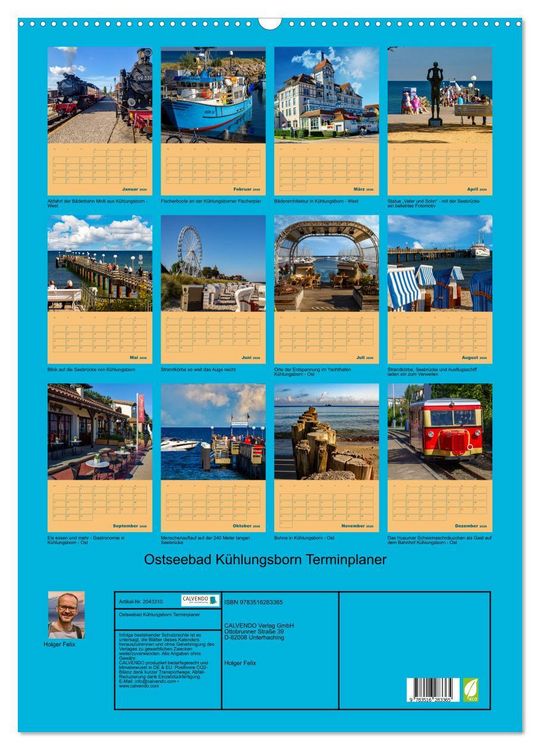 Produktbild: Ostseebad K&uuml;hlungsborn Terminplaner (Wandkalender 2026 DIN A2 hoch), CALVENDO Monatskalender