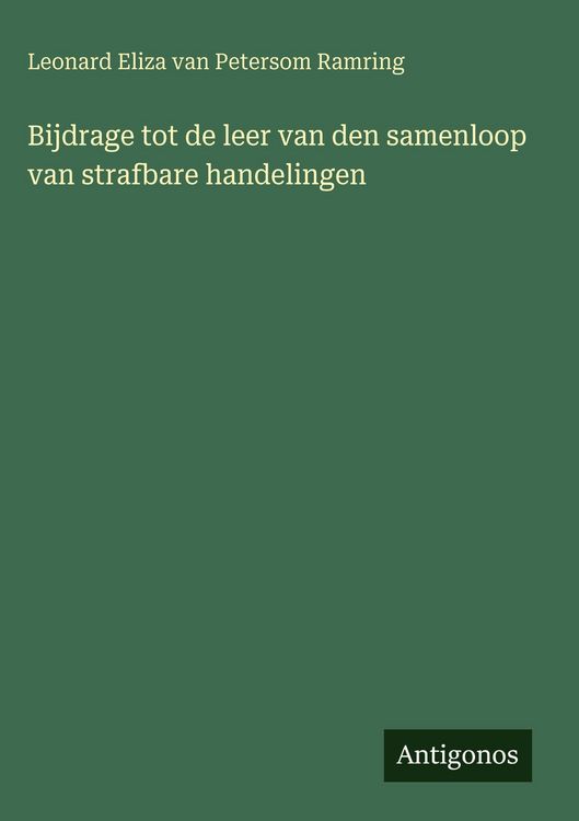 Produktbild: Bijdrage tot de leer van den samenloop van strafbare handelingen