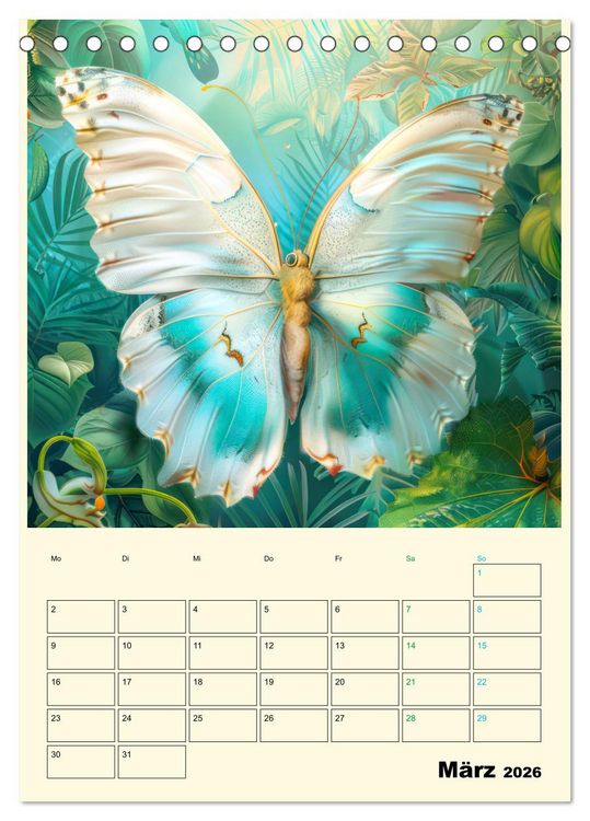 Produktbild: Schmetterlinge der Fantasie entsprungen - Planer (Tischkalender 2026 DIN A5 hoch), CALVENDO Monatskalender