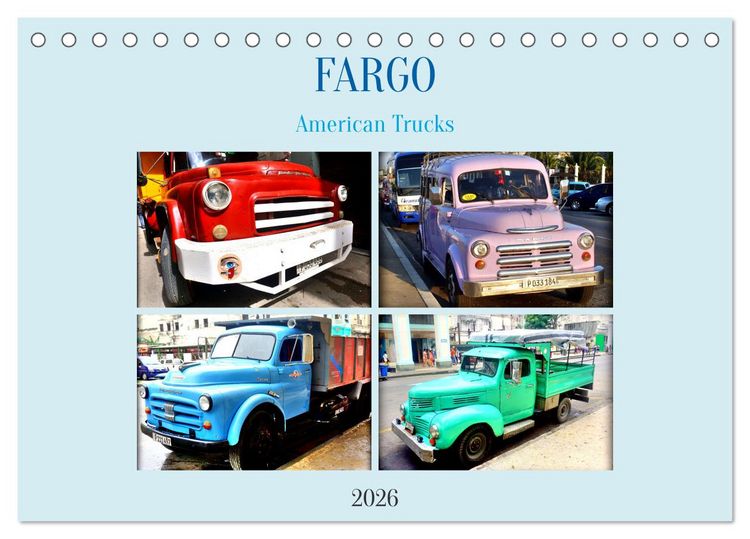 Produktbild: FARGO - American Trucks (Tischkalender 2026 DIN A5 quer), CALVENDO Monatskalender