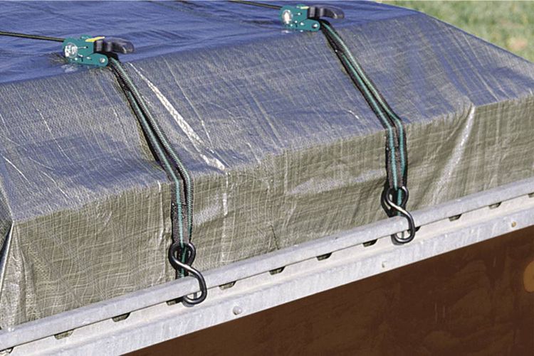 Produktbild: Wolfcraft 3442000 Zweiteiliger Spanngurt Zugkraft LC Niederzurren (einzeln/direkt)=176 daN (L x B) 4 m x 25 mm Ratsche