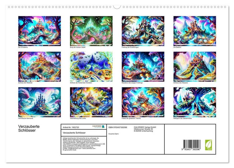 Produktbild: Verzauberte Schl&ouml;sser (hochwertiger Premium Wandkalender 2026 DIN A2 quer), Kunstdruck in Hochglanz
