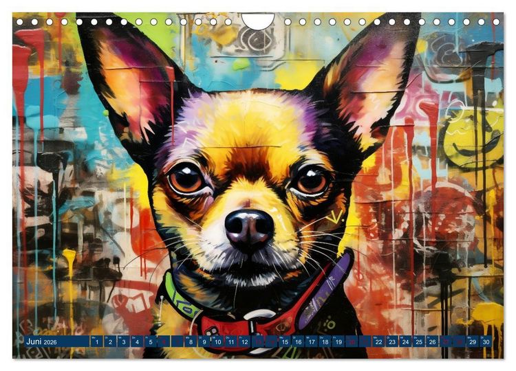 Produktbild: Graffiti Hunde (Wandkalender 2026 DIN A4 quer), CALVENDO Monatskalender